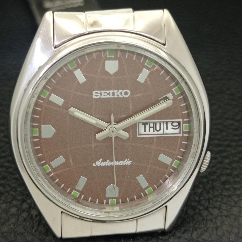 GENUINE VINTAGE SEIKO AUTOMATIC JAPAN 7S26A MENS BROWN DIAL WATCH a702414-5 R124-a702414