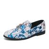 Men's Large Tassel Slip-on Loafers - Chinese Style Printed Casual Leather Shoes