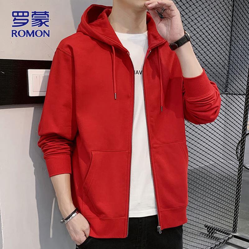 

ROMON Men s Casual Hooded Zip-Up Sweatshirt XL