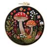 1pc Mushroom and Floral Pattern Embroidery DIY Fabric Craft Kit with Tools