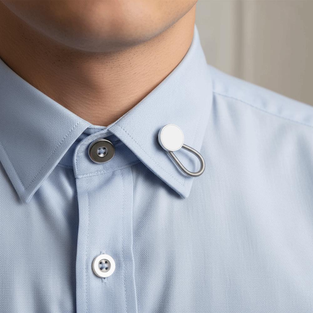 10pcs 10Pcs Set Collar Extenders Elastic Loop Dress Shirt Clips Shirt Cuff Button Flex Office Work