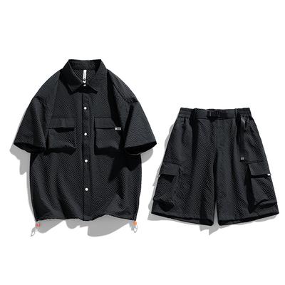 Work Style Casual Sports Suit Men's Spring Versatile Short Sleeved Two-piece Set