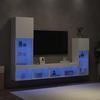 VidaXL TV Wall Units with LED 4 Pcs White Engineered Wood 3216647