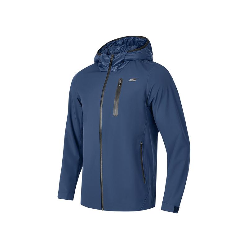 Skechers Warm Comfortable Durable Casual Hooded Jacket Men Jackets Navy-Blue P424M210-02MZ M