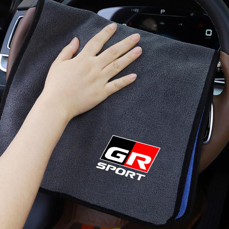 Araba Yıkama Havlusu Mikrofiber Kalınlaştırılmış Emici Temizleme Havlusu Toyota GR Sport GR GAZOO RACING CHR Corolla Hilux Prad Yaris İçin