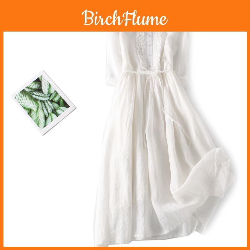 Vintage Summer A Line Dress With Tie Waist For Travel And Resort Wear