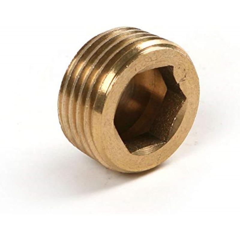20pcs Brass Pipe Plug 1/8" 1/4" 3/8" 1/2" NPT Plug Internal Hex Thread Socket Fitting Assortment Kit