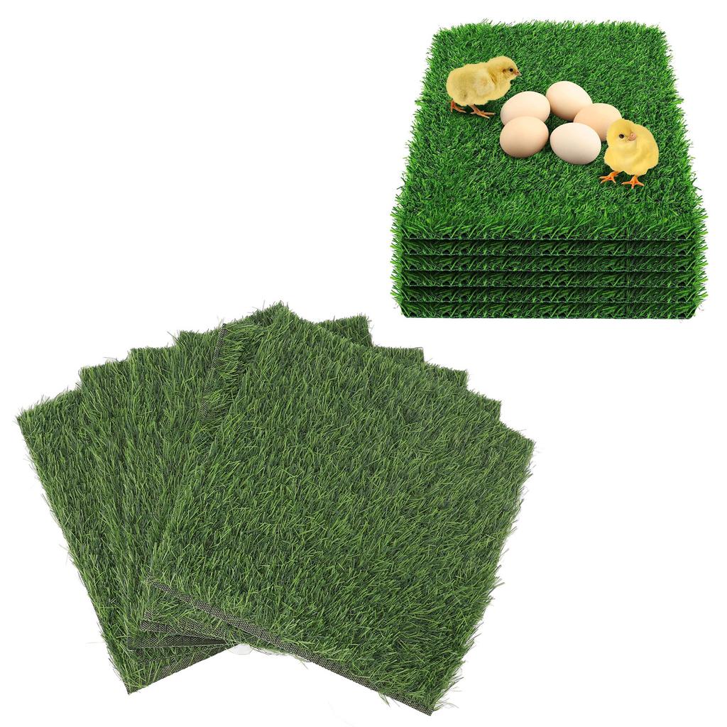 6 Pack Chicken Nesting Pads, Washable Thicken Artificia Grass Nesting Box Liners Reusable Hens Bedding Artificial Grass Rug Carpet Fake Synthetic Turf