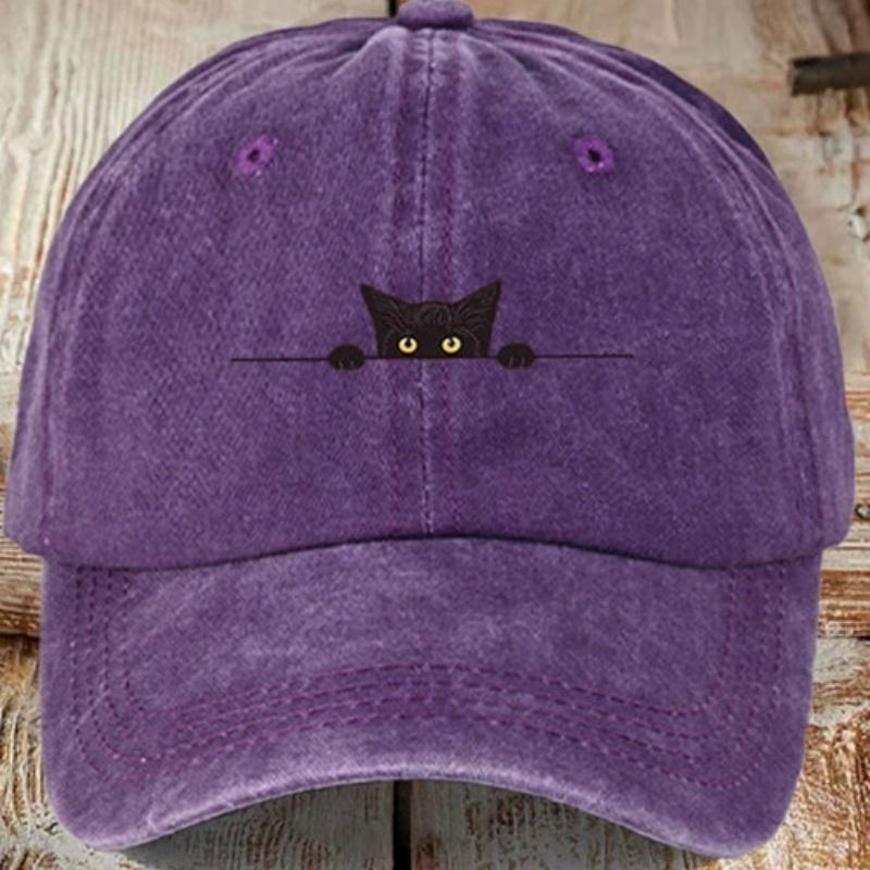 

Unisex Spring Time Men s Cotton Baseball Cap Printed with A Cute Cat PatternA Casual Sports Visorand A Washedretro-style Cap 54-61CM