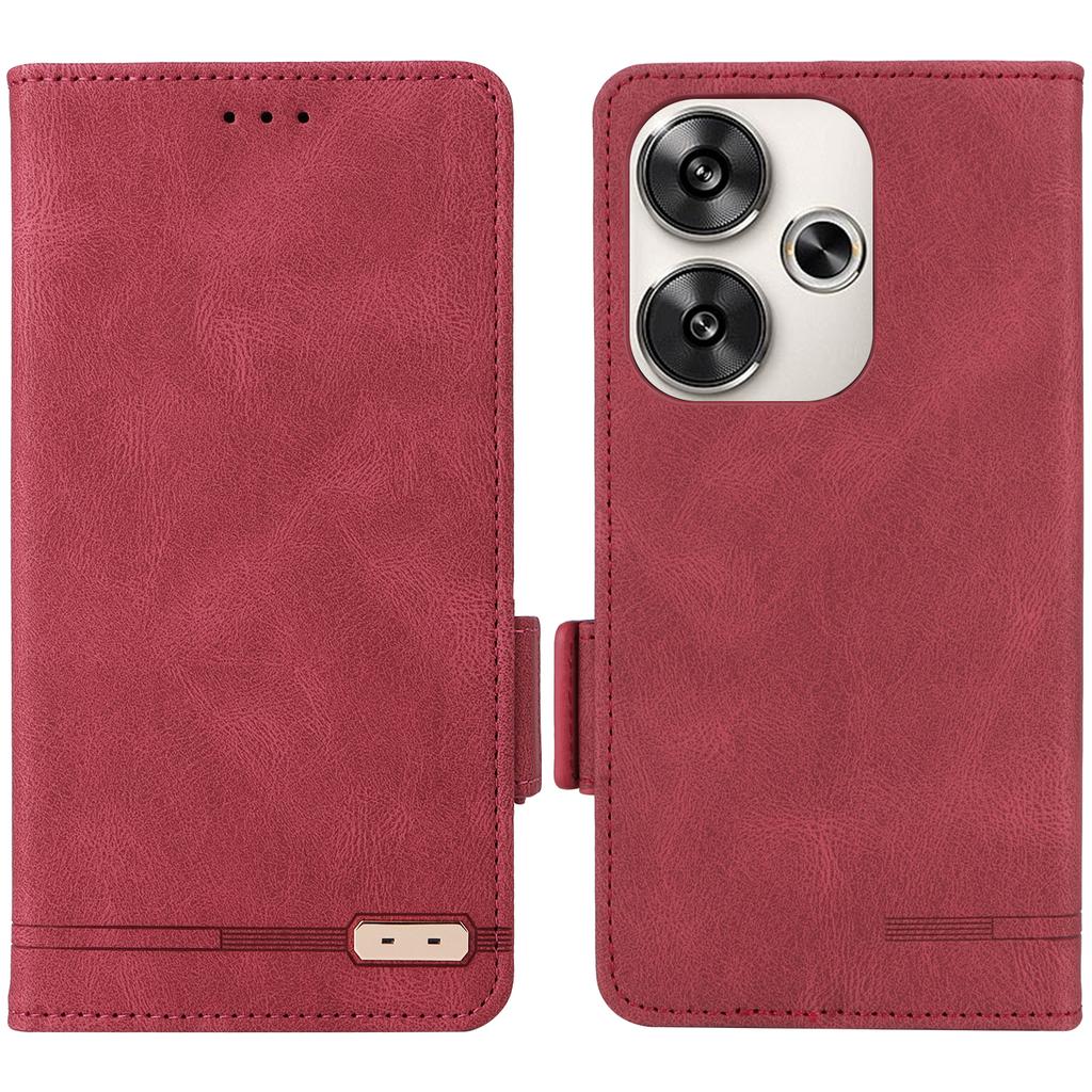 For Xiaomi Poco F6 5G/Redmi Turbo 3 5G Case Leather Phone Cover Hardware Decor Folio Book Wallet