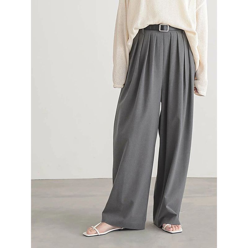 Summer New Arrival Women's Clothes Casual Pants 3 Colors Minimalist Easiest for Match Small Loose Pants Pants High Waist Loose-Fitting Slimming Pants