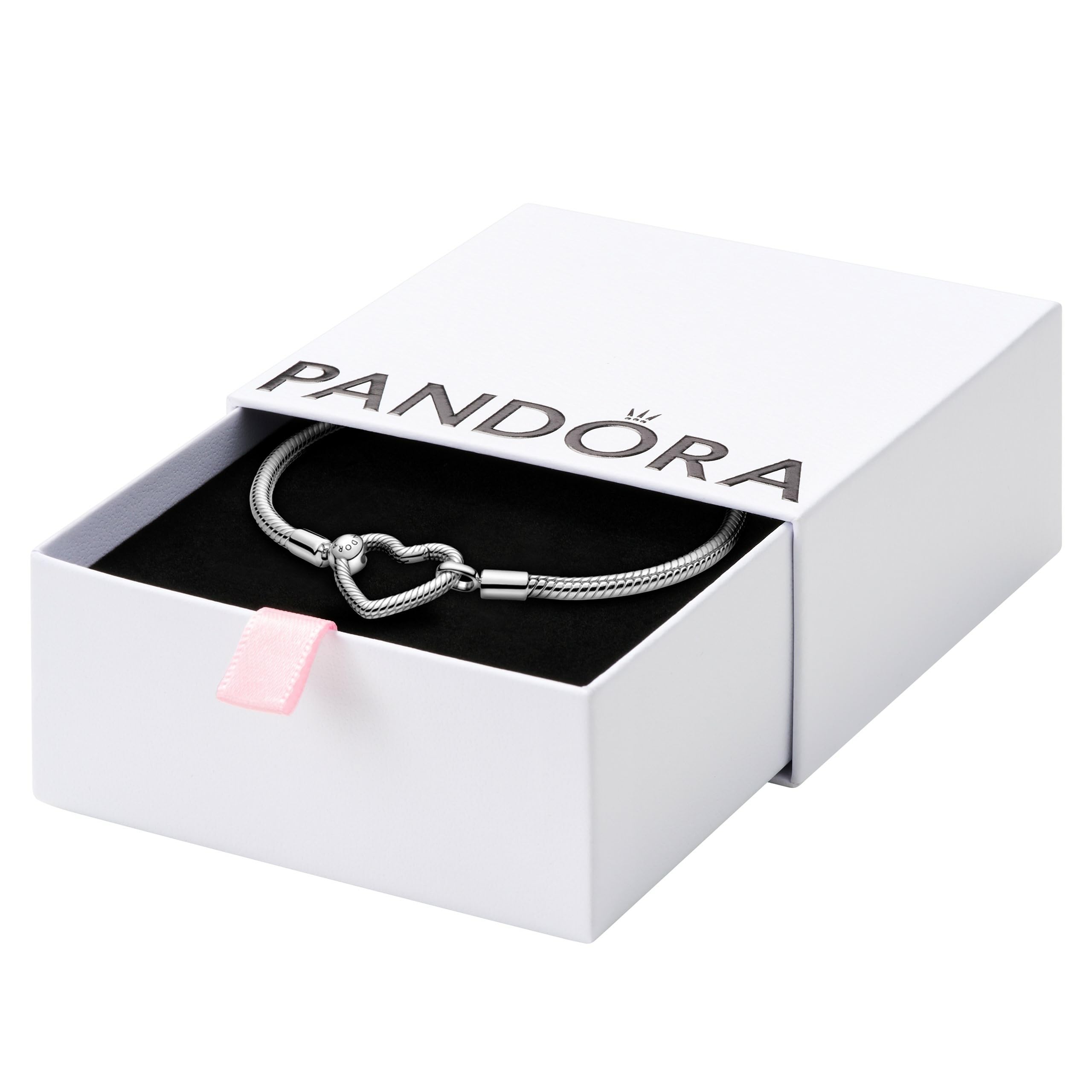 PANDORA Pandora Moments Heart-Clasp Snake Bracelet