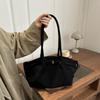 Matte Finish Underarm Bag Large Capacity Vintage Velvet Tote Bag Inner Pocket Suede Material Shoulder Bag Casual Commuting