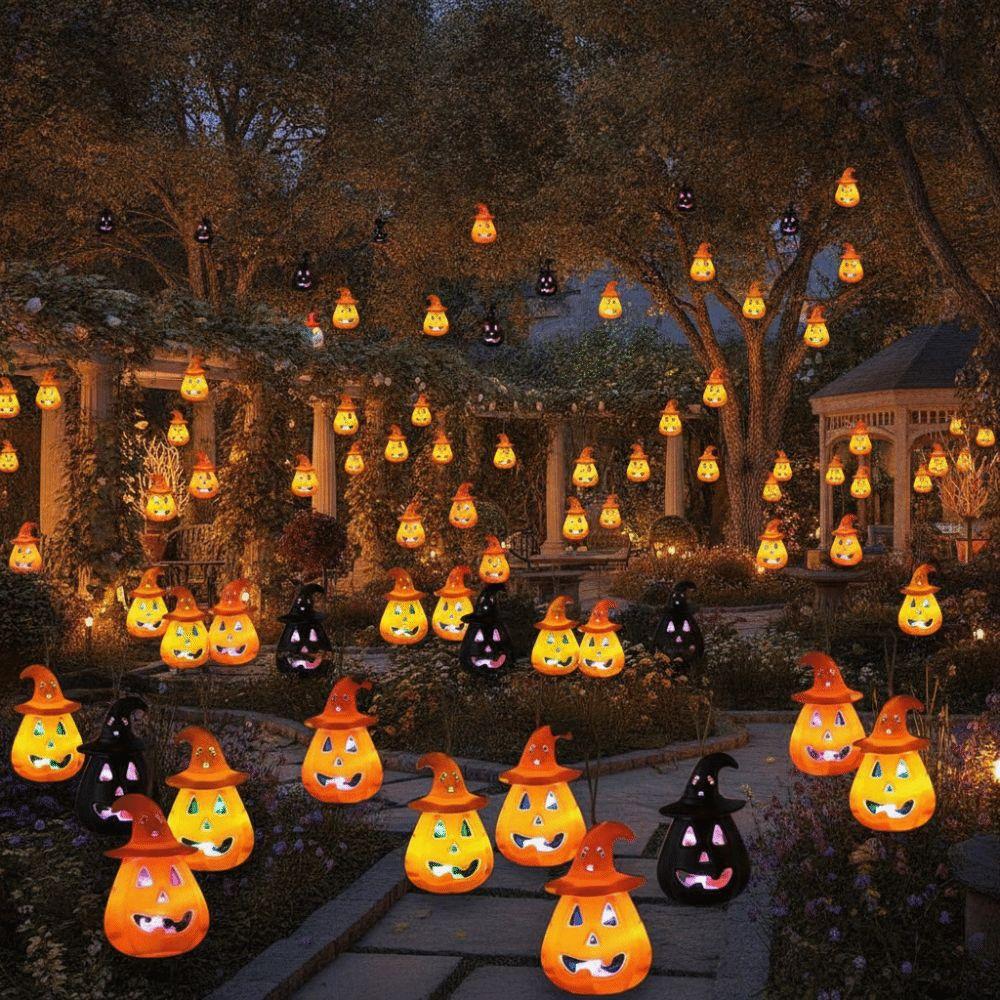 Cell Battery Operated Halloween Pumpkin Lantern Light Weight Electronic Candle Lamp Desk Ornament