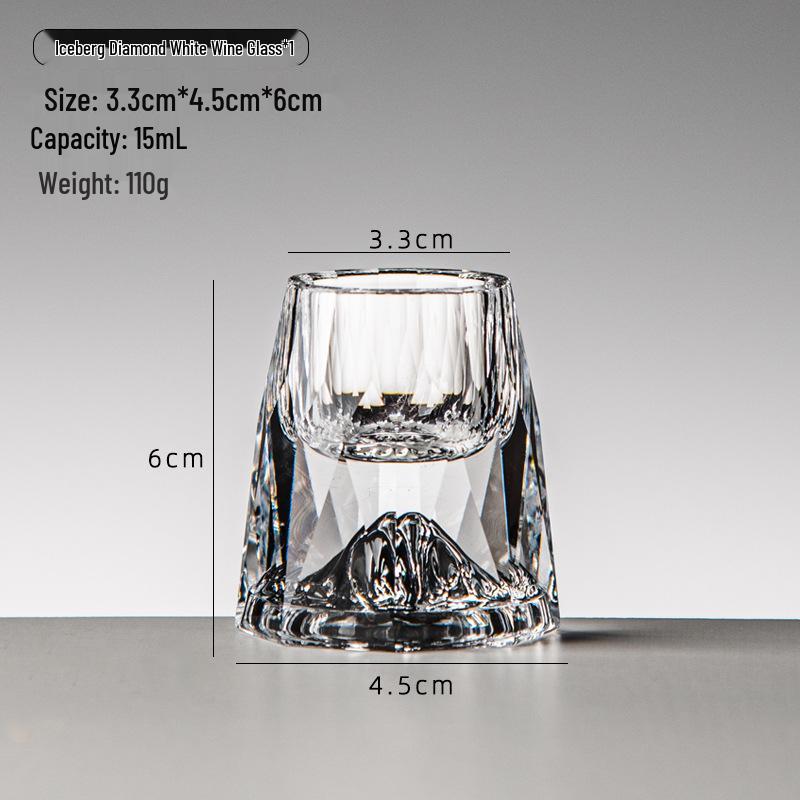 Gold Leaf Crystal Shot Glass - Diamond Surface Liquor Cup & Decanter.