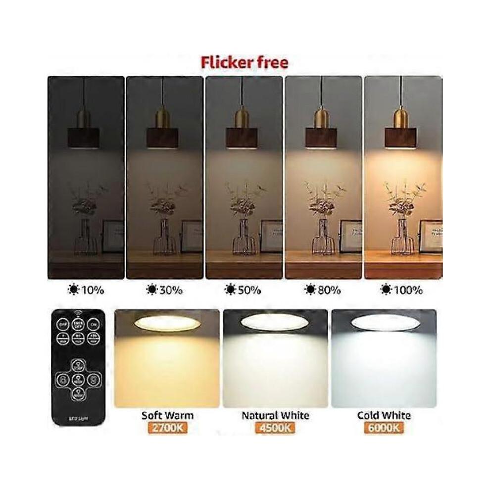 E14 Rechargeable Light Bulb,2Packs,300LM,40W Equivalent,Detachable Charging,3 Color Temperature,Remote Control Puck Emergency Lamp