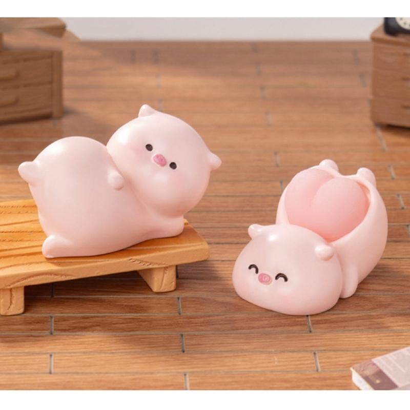Whimsically Pig Sculpture Soft Butt Figurine Miniature Desk Ornamentation For Cute Decorations And Collectors Gift