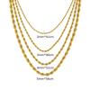 Classic 2/3/4/5MM Gold Plated Stainless Steel Rope Twist Chain Necklace for Men Women Waterproof Fade Resistant