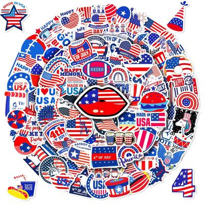 100 Aufkleber zum amerikanischen Unabhängigkeitstag US-Präsident Unabhängigkeitstag Aufkleber Liebe Hut Nationalflagge Dekorative Aufkleber