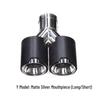 BMW MP Carbon Fiber Exhaust Tip: Single To Dual 4-Pipe Conversion, Stainless Steel Titanium Black M Tail Nozzle.