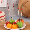 100 Stück/Los 12cm Bambus-Zahnstocher Spieße Buffet Cupcake Obstgabel Party Dessert Salatspieß Cocktailspieß Für Hochzeitsfeier