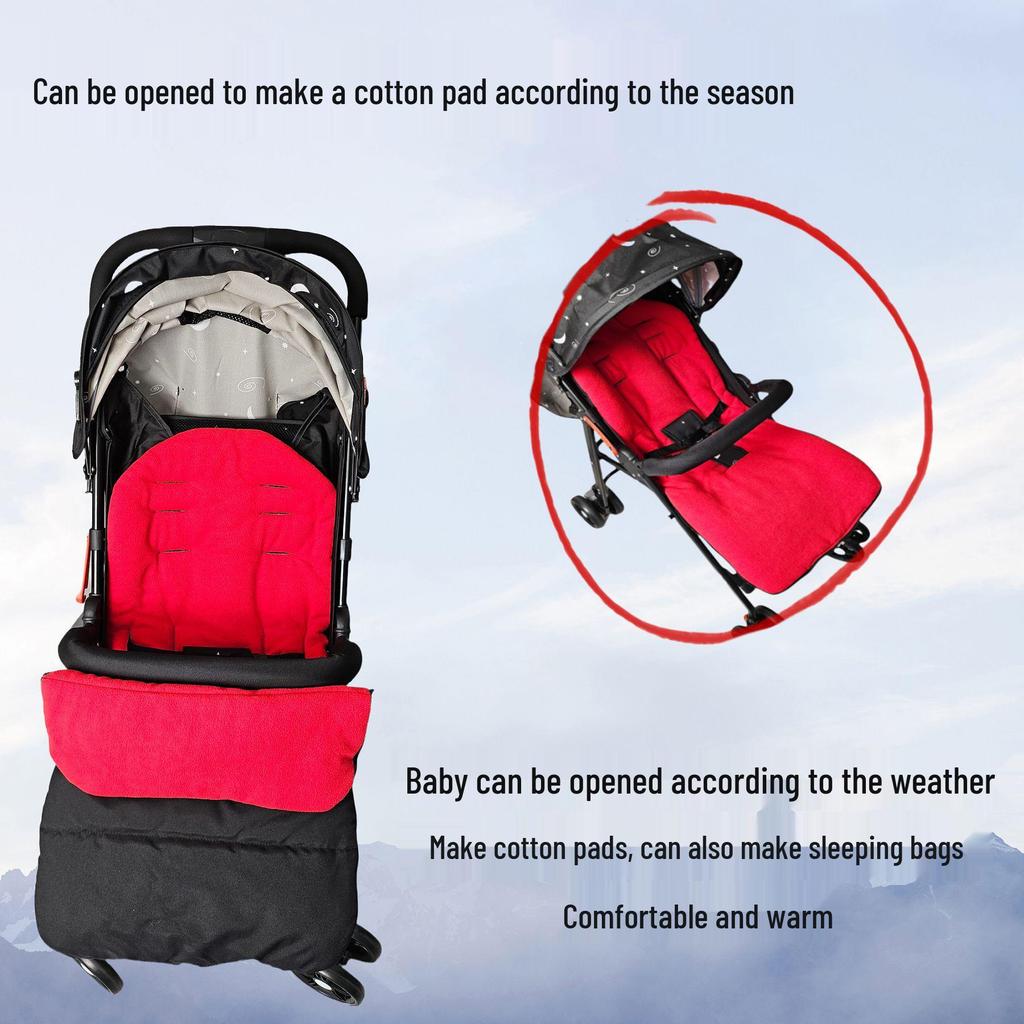 Winter Thickened Baby Stroller Footmuff & Cotton Pad Seat Cushion