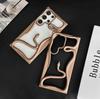 Silikonový kryt s 3D hadím pokovením, nárazuvzdorný, měkký, dutý, pro Samsung S25 Ultra S24 S23 FE S22 A56 A16 A36 A55 A06 A15 A26