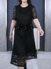 2025 Léto Evropský styl High-End Krajka Flitry Bodycon Šaty Plus Size