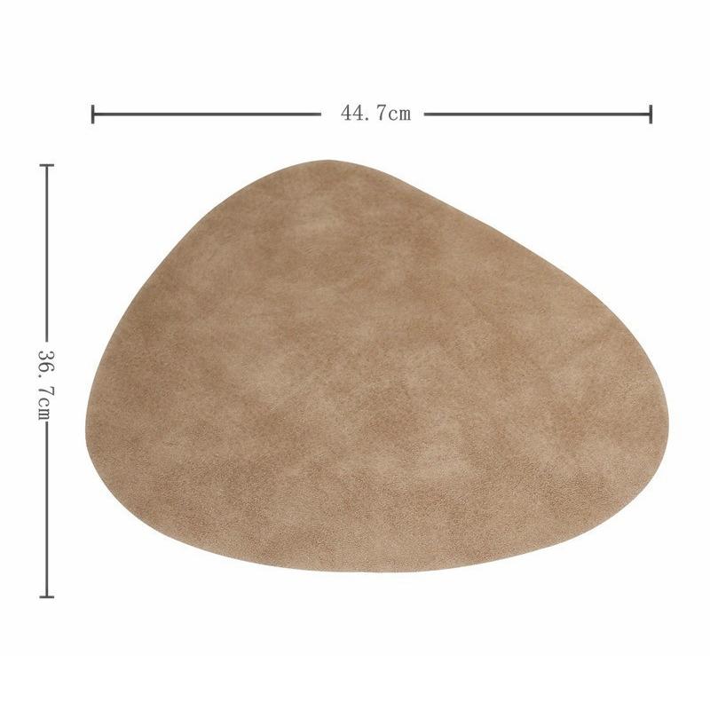 Trendy Irregular PU Leather Placemat And Coaster Waterproof And Oil-Proof Table Mats Western Restaurant Heat-Insulating Mats