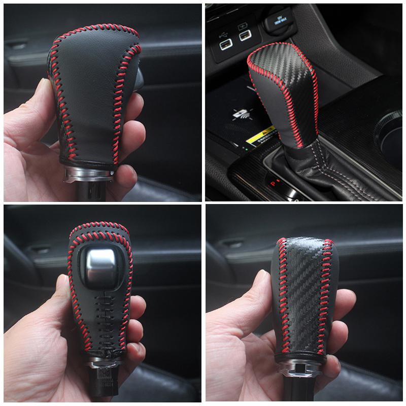 Car Gear Shift Knob Cover For Honda Civic Fit XRV Honda Accord CRV Inspire HR-V Crider Leather Gearbox Shift Knob