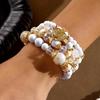 Ethnic Style Bohemian Beads Bracelet Heart Charm Multi-Layer Bracelets Women Bangle Set  Gifts