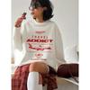 European and American Fashion Print Cotton Long sleeve Mid-Length T-shirt Women Oversize Tee T Shirt Top Women