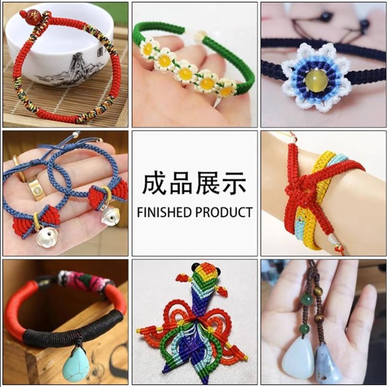 A Strand Of Blue Silk Braided Hair Bracelet A Jade Thread Diy Handwoven Bracelet Necklace Pendant Lanyard Hand Rope Red Rope