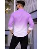 Men's Slim Fit Color Block Spread Collar Casual Shirt