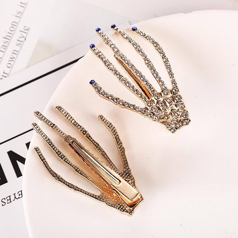 1Pc Punk Style Skull Claw Hand Bone Hair Clips Alloy Hairpins Headband Barrettes