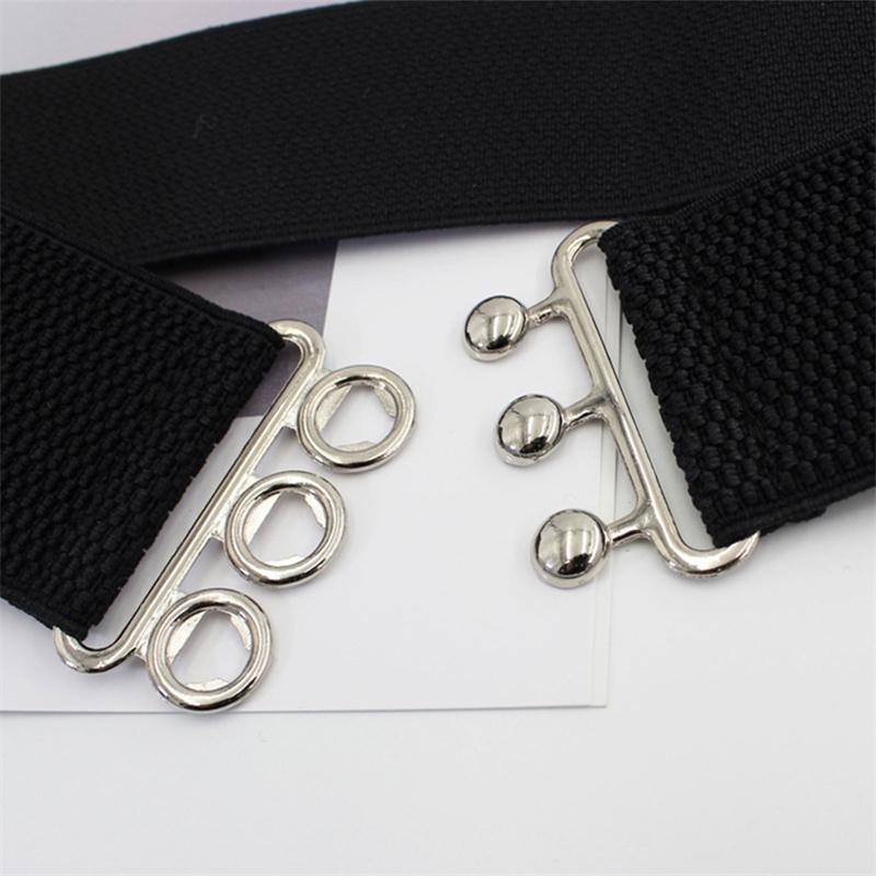 Koreanischen Stil Schnalle Elastischen Breiten Gürtel Breiten Kummerbund Strap Gürtel Taille Weibliche Frauen Zubehör Einfarbig