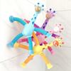 Suction Cup Giraffe Robot Telescopic Toy with Versatile Light, Elongated Tube, Children's Cartoon Creative Puzzle Toy
