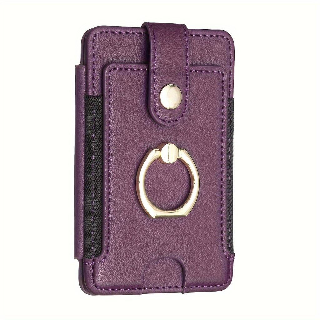 Universal Ring Small Card Holder Sticker Adhesive Mobile Phone Card Holder with Ring Buckle Compatible with All Smartphones Bag