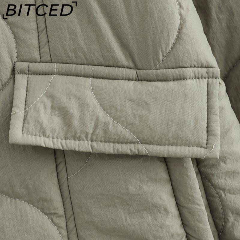 BITCED Women's Autumn/Winter Fashion Casual Plus Size Oversized Stand Collar Leopard Print Cotton Coat Jacket