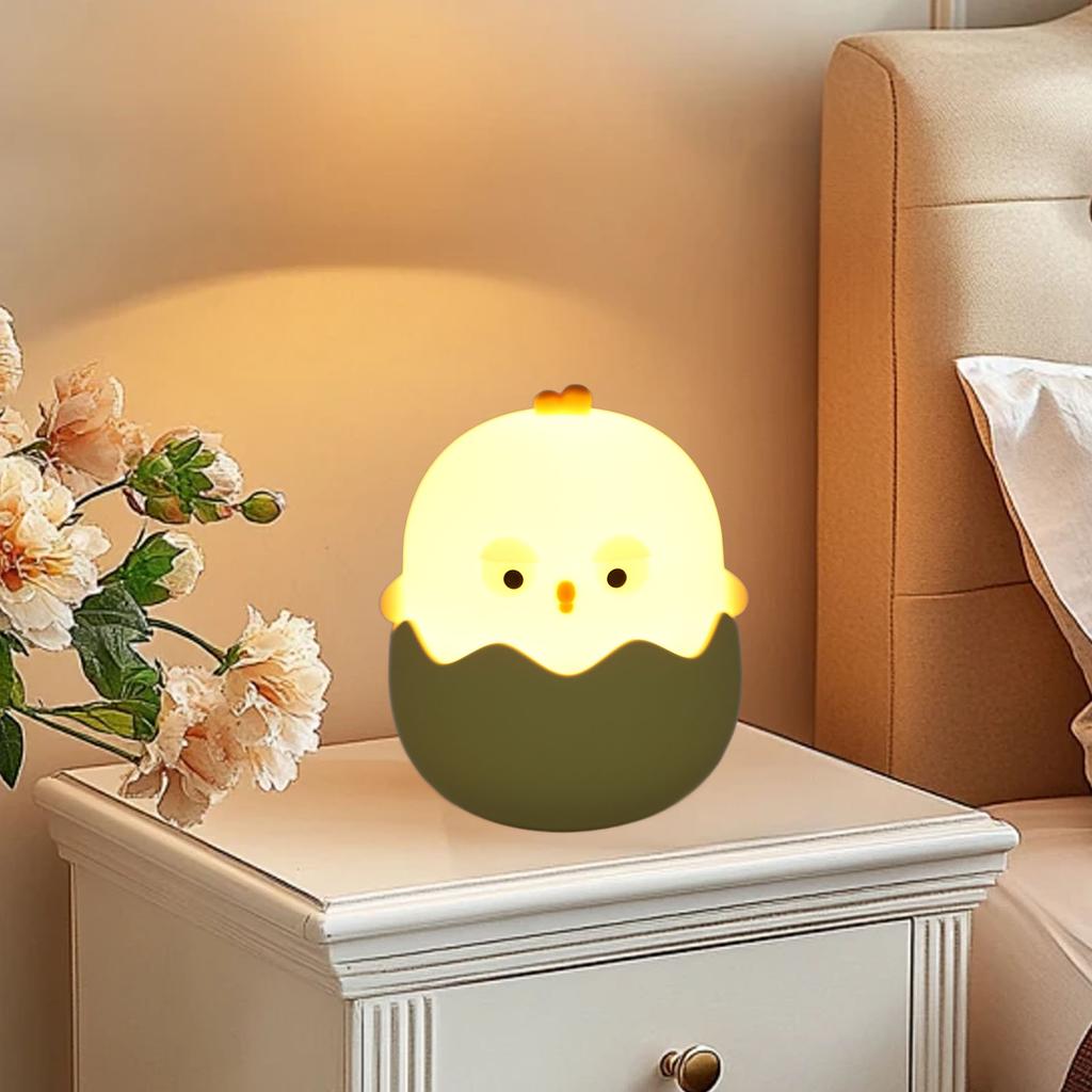 Eggshell Chick Night Light Silicone Nursery Lamp 7 Color Dimmable Warm Light RGB LED with USB Re able for Bedroom Baby Feeding Kids Gift