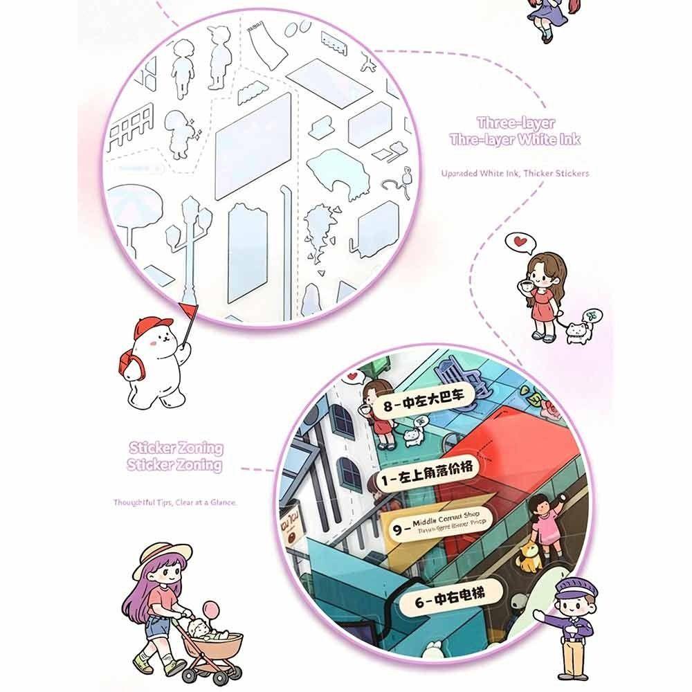 Special Economic Zone 3D City Sticker Kawaii Design DIY Pocket Scene  Festival Decoration