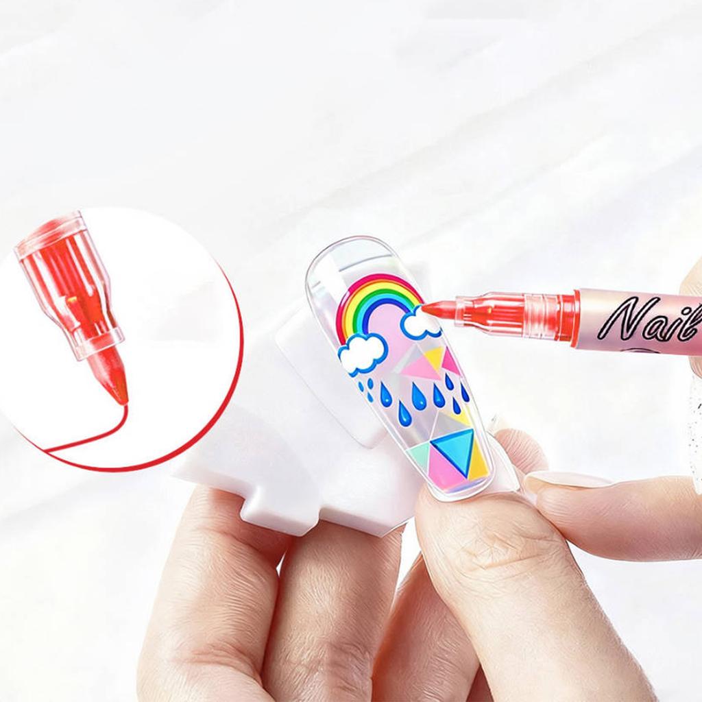 Nail Pen Painting And Outlining Pen 0.7mm Nail DIY Quick-drying Pen Colorful Painting And Outlining Nail Pen 30ML
