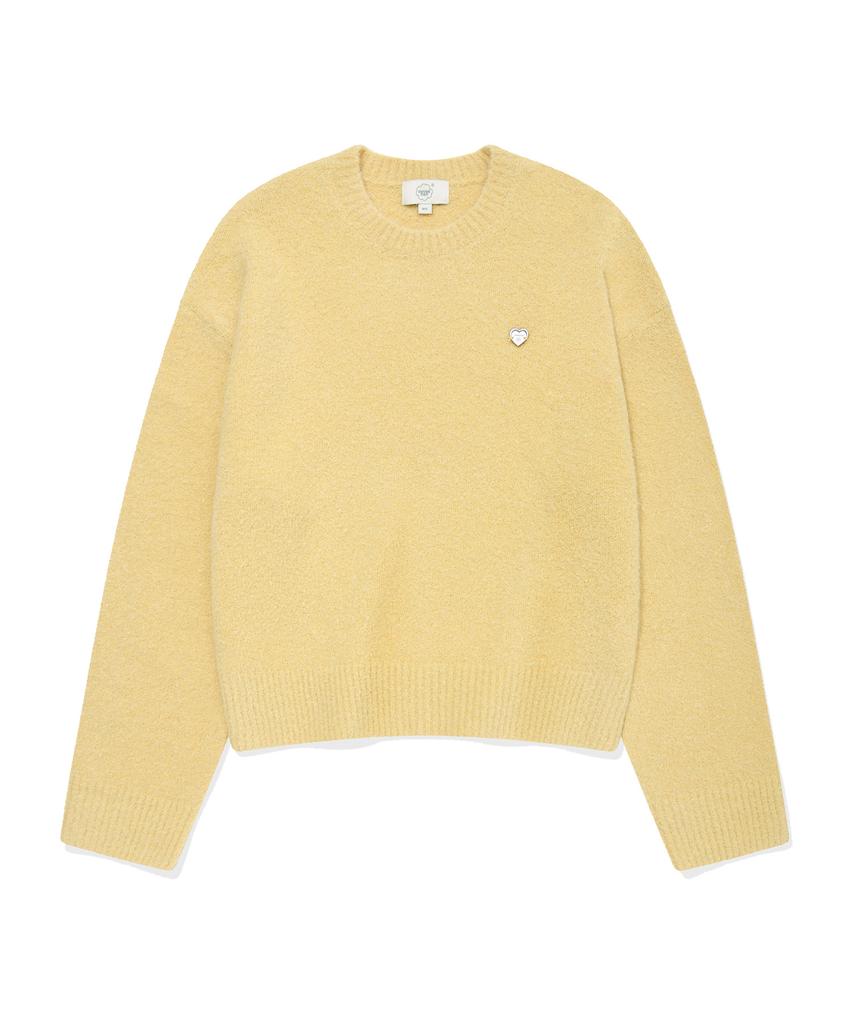 COVERNAT WOMAN Boucle Round Knit Light Yellow