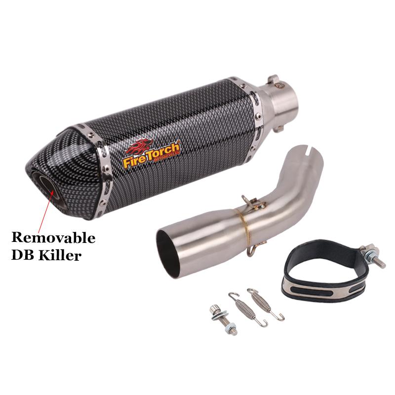 Tłumik końcowy Slip-On do Kawasaki Ninja125 Z125 NINJA 125 2018 - 2022 Motocykl Wydech Escape Moto Modyfikowany Tłumik Wyjmowany DB Killer