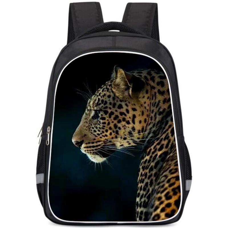 Large Capacity Lightweight Oxford Cloth Backpack For Kids School Leopard Print