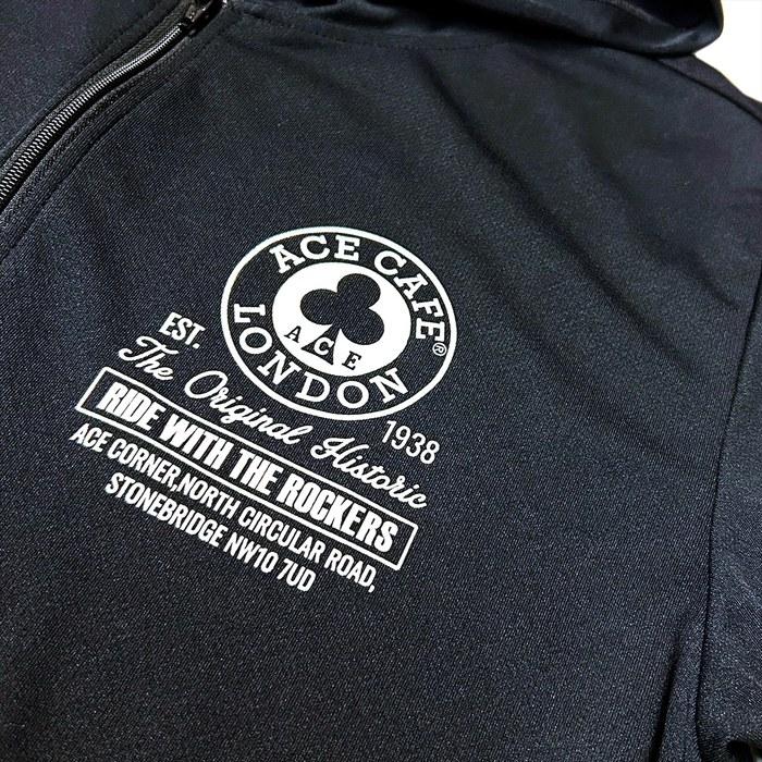 ACE CAFE DRY Hoodie Historic Circle BK/L Black