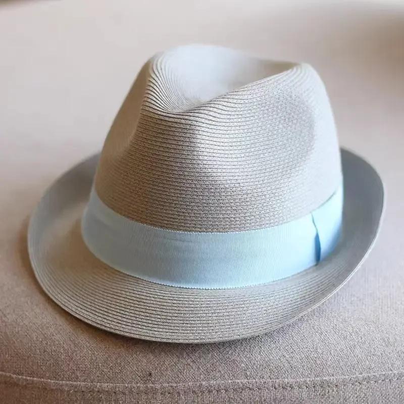 Unisex Foldable Straw Sun Hats Men Women Fashion Summer Sunscreen Beach Hat Retro Jazz Panama Cowboy Fedora Hat  sale