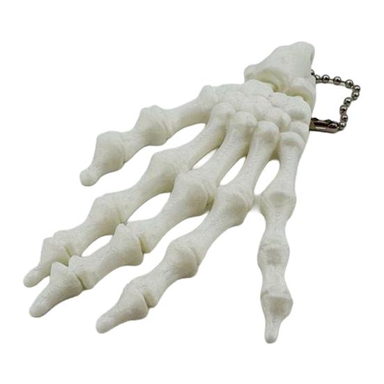 Yousheng Skeleton Hand Keychain, with Hanging Chain 3D Printed Ornament, Movable Joint Design Skull Palm Stress Relief Toy for Halloween