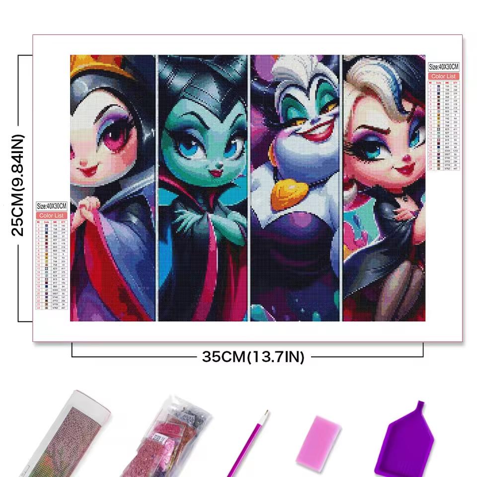 5D Diamond Painting Disney Plná diamantová výšivka Kreslený film DIY kamínkové obrázky Křížkové stehy Sady Řemesla Domácí dekorace