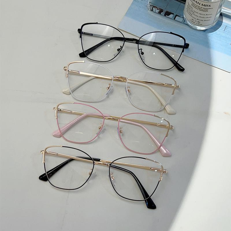 Trendy Retro Oval Metal Frame Women New Fashion Korean Style Glasses Blue Light Blocking Stylish Brand Decor Eyewear